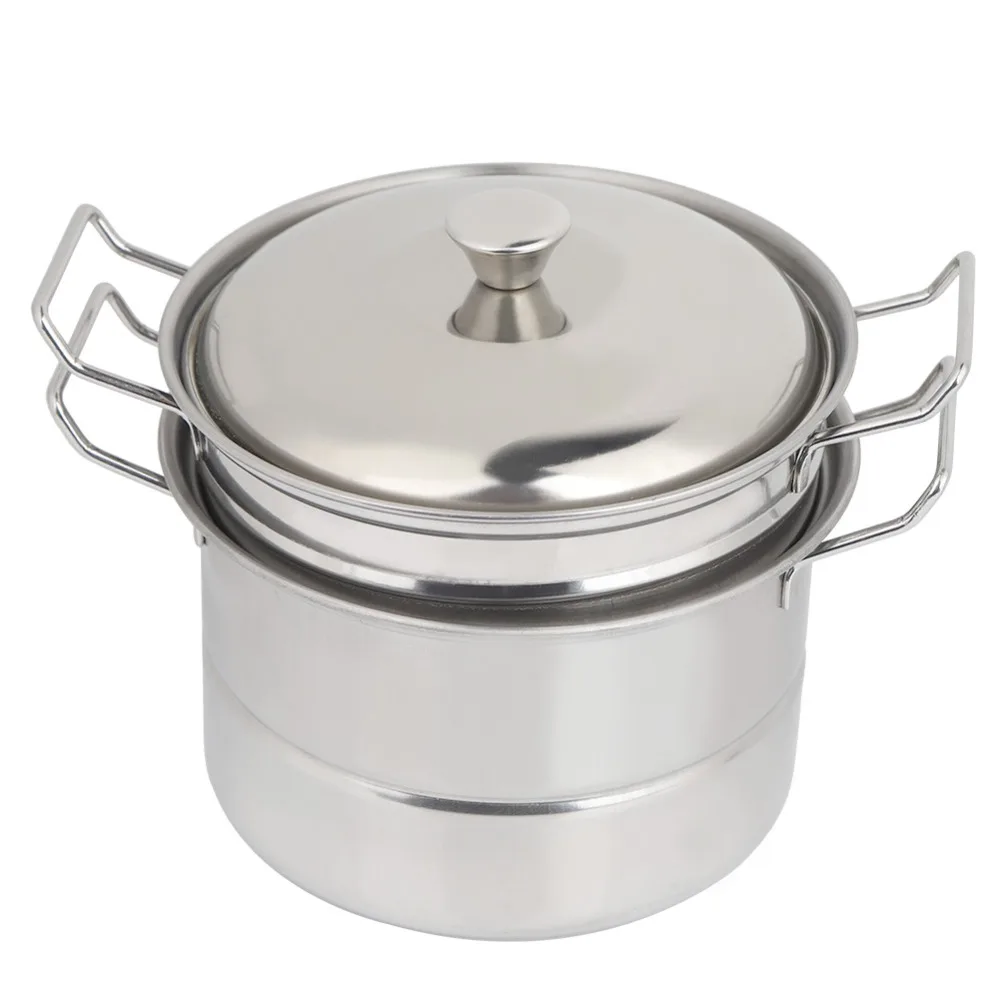 

4 Pieces Stainless Steel Mini Steamer Pot Small Size Pretend Pretend Steamer Pot Exercise Grasping Capability Lightweight