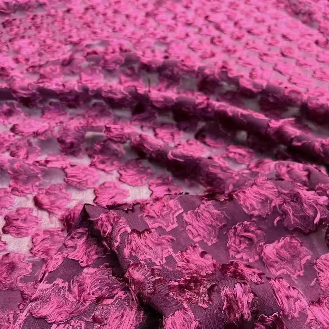 

Purple Red Jacquard Silk Rayon Fabric for Summer Dress Skirt Shirt Blouse Fabric for DIY Sewing 140CM Wide R2033