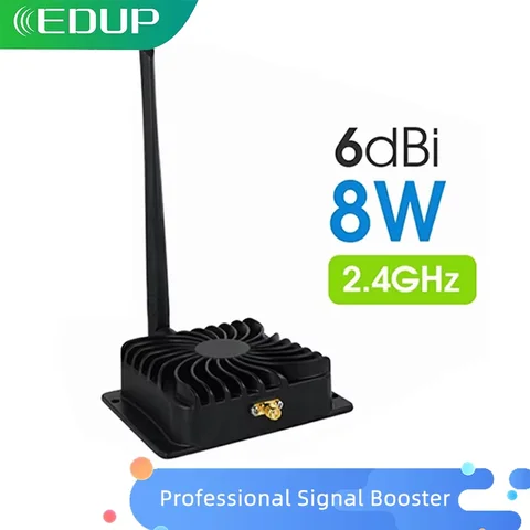 EDUP 와이파이 전원 신호 증폭기 라우터 범위 확장 부스터, 2.4GHz, 8W, 6dBi 무선 안테나 어댑터, 802.11b/g/n
