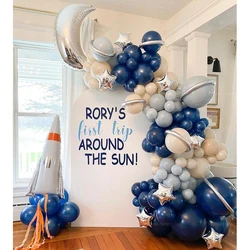 123pcs Galaxy Outer Space Themed Astronaut Rocket Balloon kit Birthday Party Anniversary Decoration Supplies Baby shower