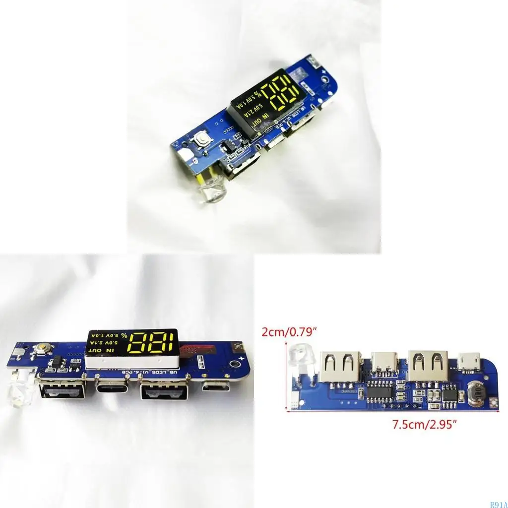 R91A DIY Tablet móvel Placa -mãe Placa circuito 3,7V 5V 2A Mobile Power Motherboard Module Parte