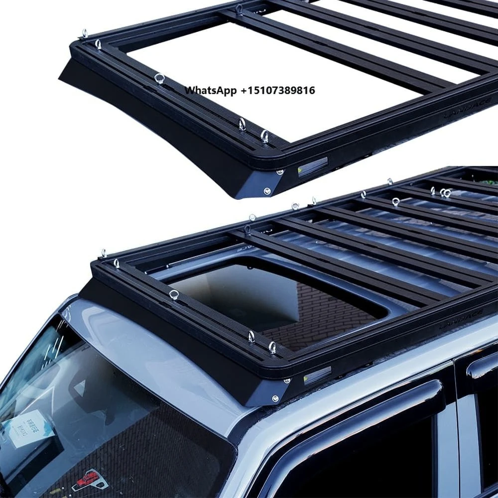 

Landace Durable High Load Bearing Roof Rack (Above 100kg) Aluminum Alloy Stainless Steel Powder Coated Black Easy Installation