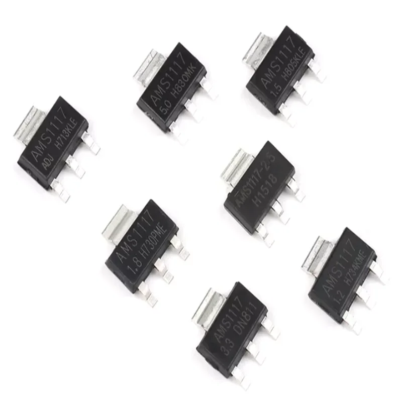 1000PCS/Lot AMS1117-3.3V AMS1117-5.0V AMS1117 1.2V 1.5V 1.8V 2.5V 3.3V 5V ADJ 1117  Voltage Regulator SOT223 IC