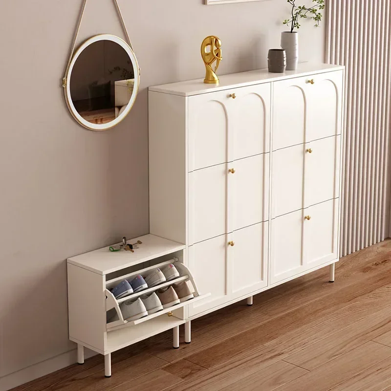 European Vertical Shoe Cabinets Modern White Designs Space Saving Shoe Cabinets Dust Proof Nordic Range Chaussure Home Furniture