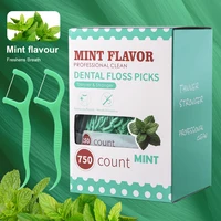 Hilo dental de menta portátil