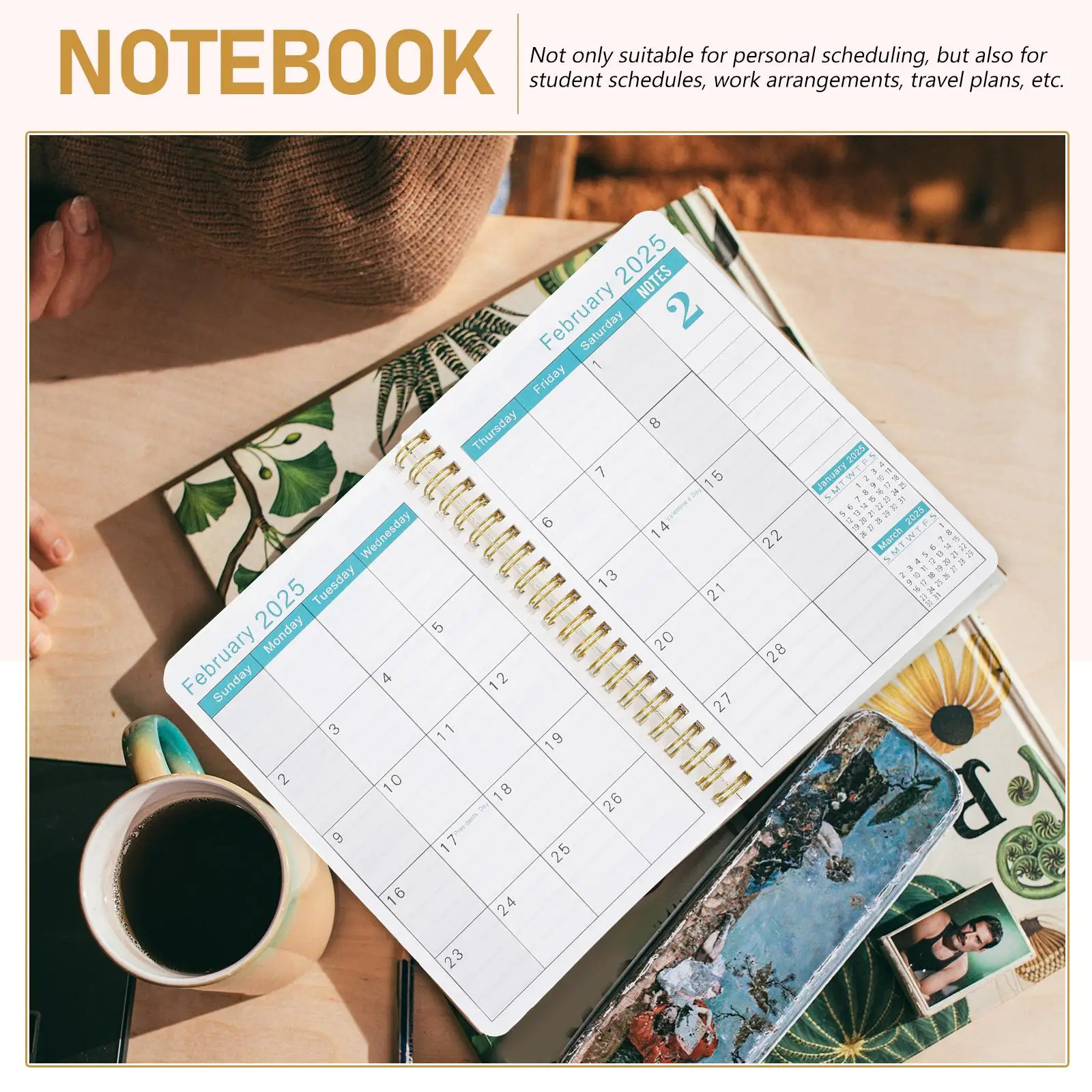 Weekly Planner 2025 Notebook Spiral Bound A5 Metal Coil Lesson Plan Book Academic Schedule Students School Supplies Paper