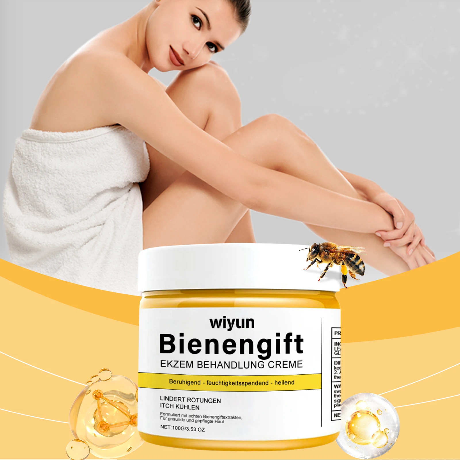 Crema per la cura della pelle al veleno d'api Crema idratante delicata lenitiva arrossamenti Crema idratante per la cura della pelle riparatrice