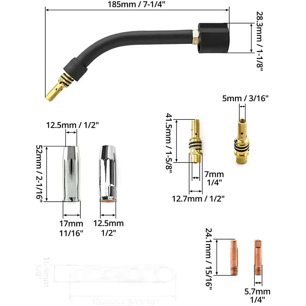 For Chicago Electric Welder MIG Torch Contact Tip Welding Nozzle Torch Neck AK15 0.6mm 0.8mm 0.9mm Electric Welder MIG Accessory