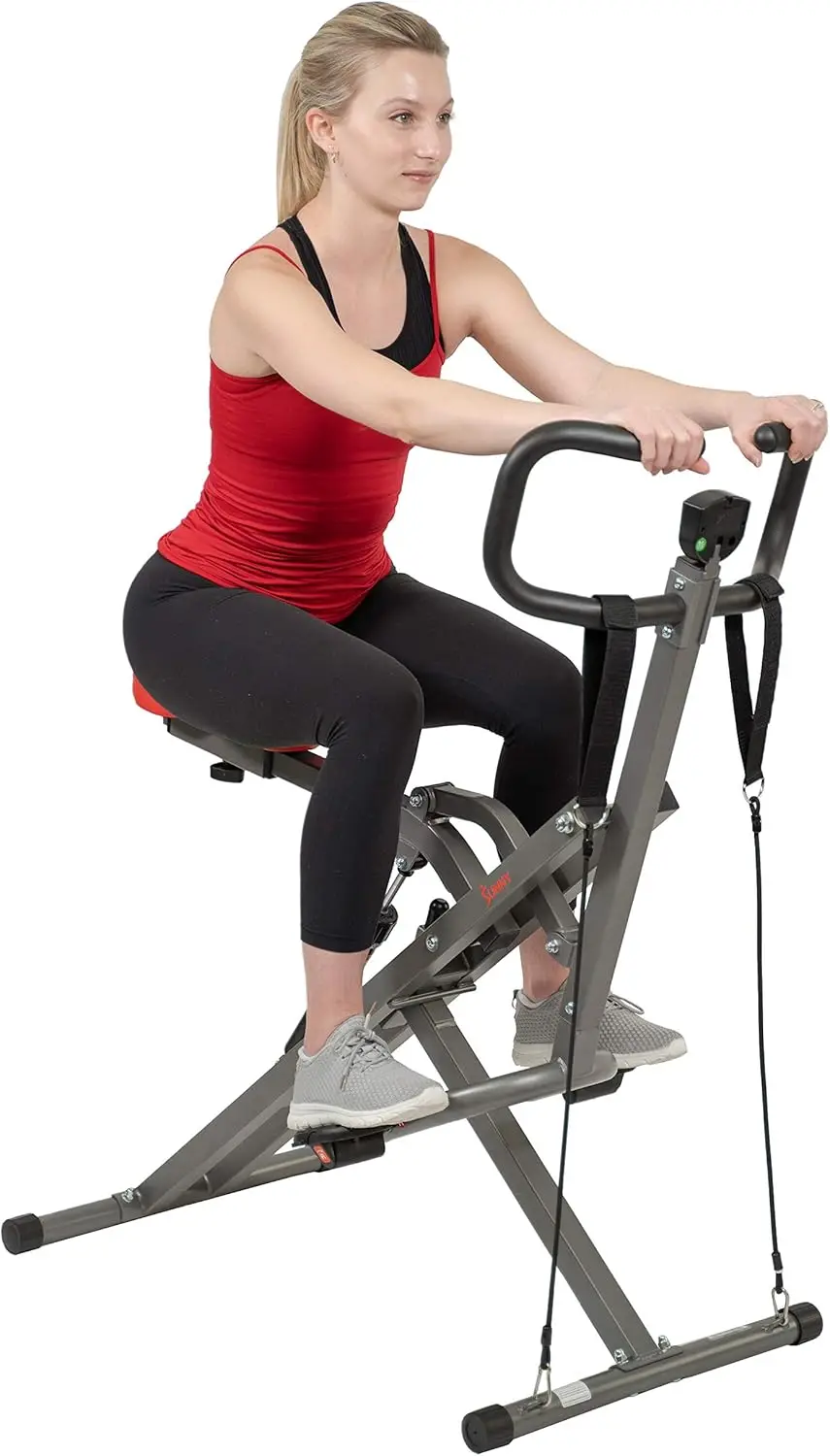 Health & Fitness Row-N-Ride PRO, Full Body Combo Squat Machine w/Optional Resistance Band, Easy Setup Ab Workout Exercise