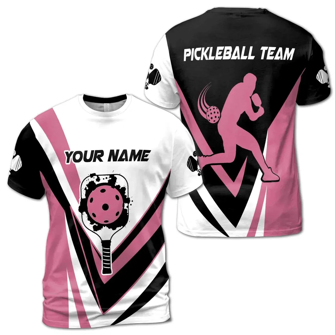 

Fashion Pickleball Graphic Jersey 3D Printed Men's Personalized Name Team Name O Neck Oversized Breath Tshirt Fashion Sports Tee