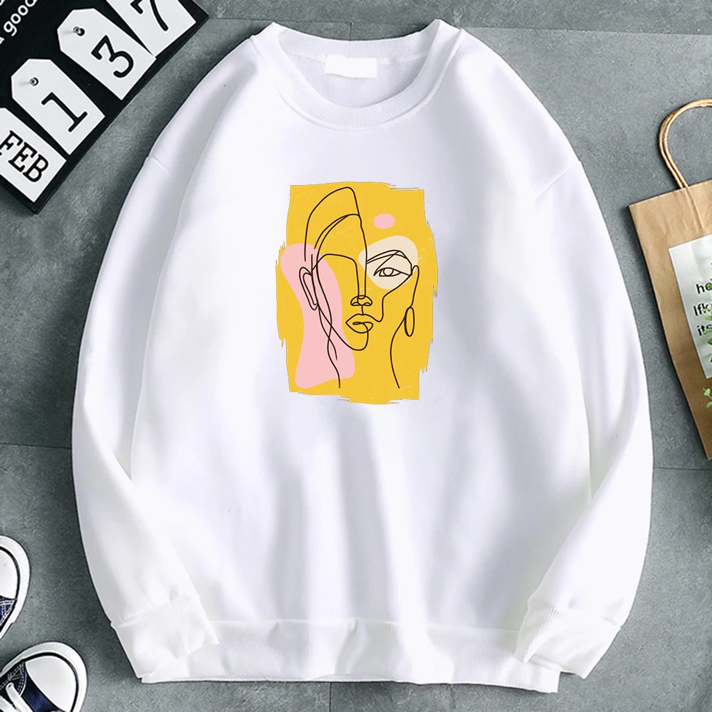 

Hoodie Abstract Aesthetic Face Men'S Hoodies Fleece Warm Hip Hop Men Rock Sweatshirts Streetwear Harajuku Pullover Long Sleeve