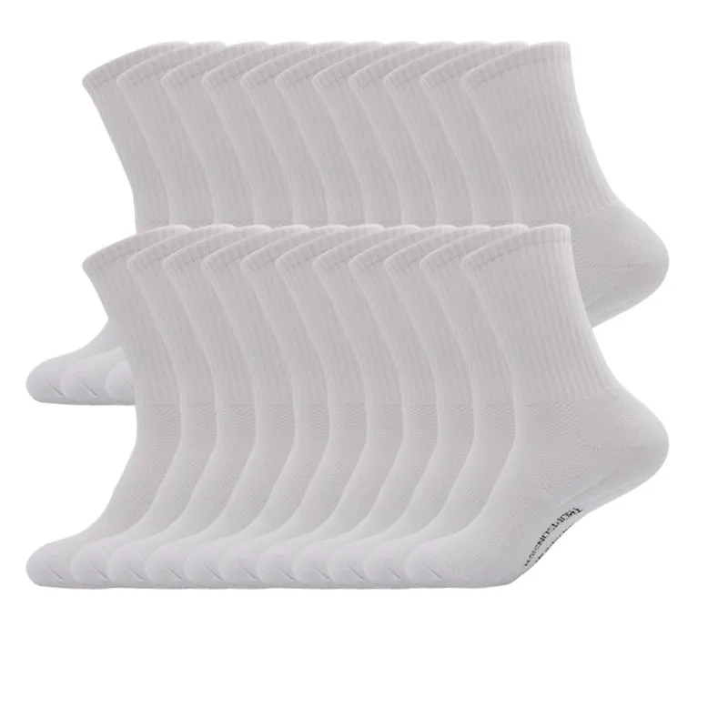 

20 Pairs Men's Solid Color Sport Short Socks Set Warm Black White Cool Autumn Winter Comfortable Male Dropshipping