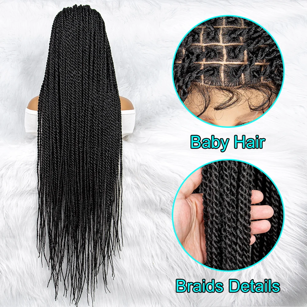 

40inch 360° Full Lace Braided Wigs Knotless Twist Braided Wig for Women Braided Lace Front Wig Long Box Braids Wigs
