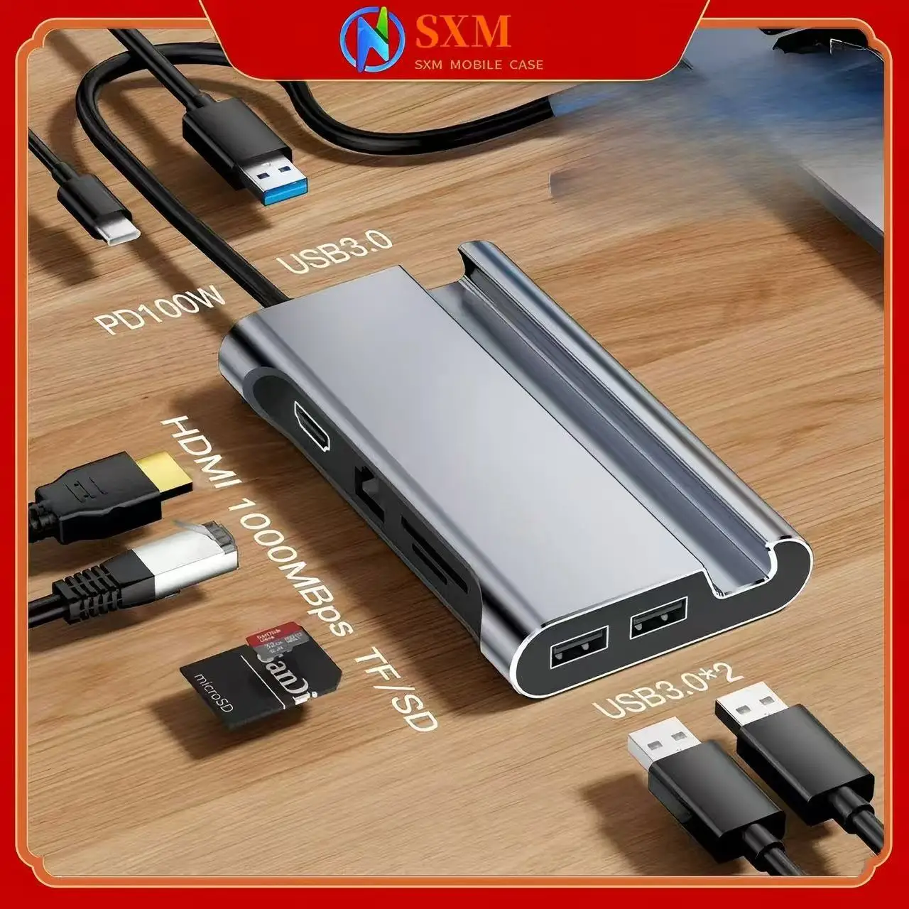 

8-in-1 Docking Station Multi-function Computer USB HD HUB Hub Conversion Mobile Phone Typec Docking Station