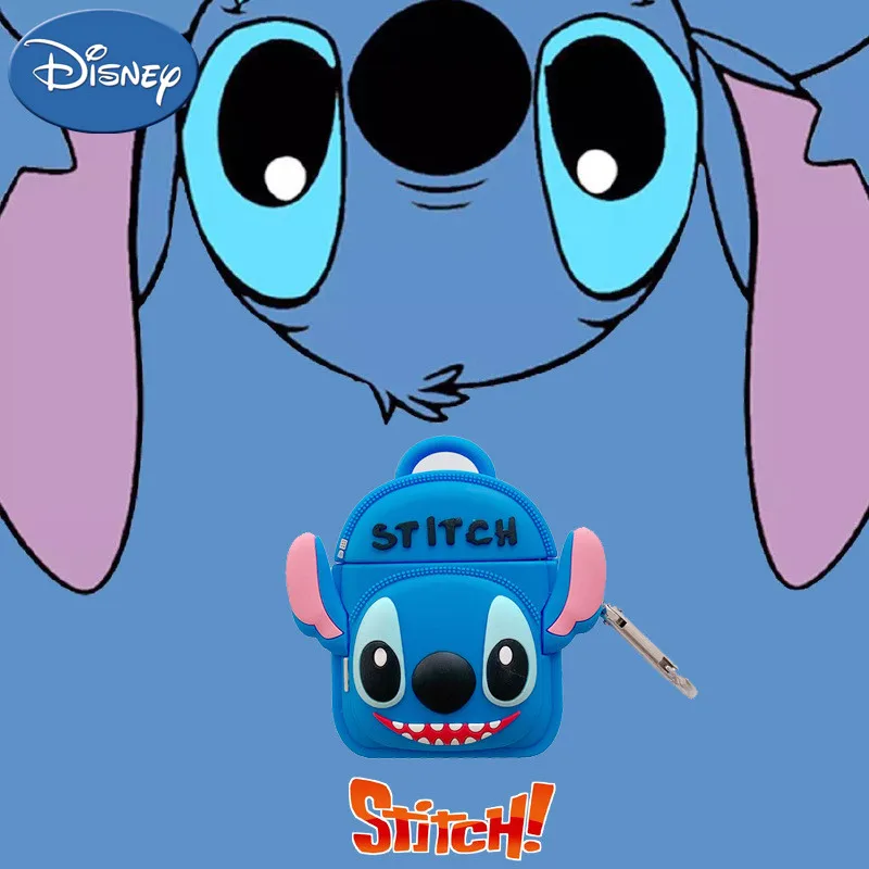 Disney With Pendant Cute Stitch Small Bag Style For Airpods 1 2 3 Wireless Bluetooth Headphone Protective Case Anti-fall Box