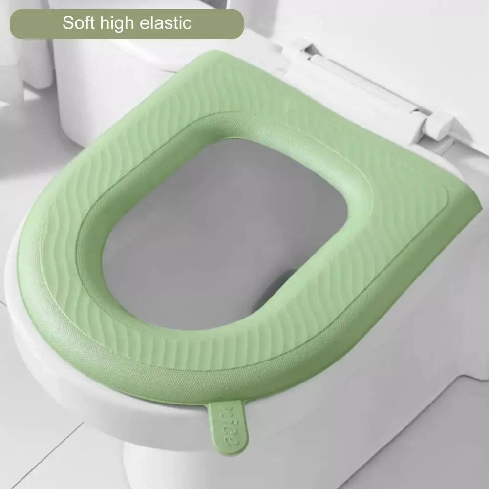 Toilet Seat Cover EVA Waterproof Toilet Mat with Handle Washable Universal Toilet Seat Pad Nightstool Cover Bathroom Accessories