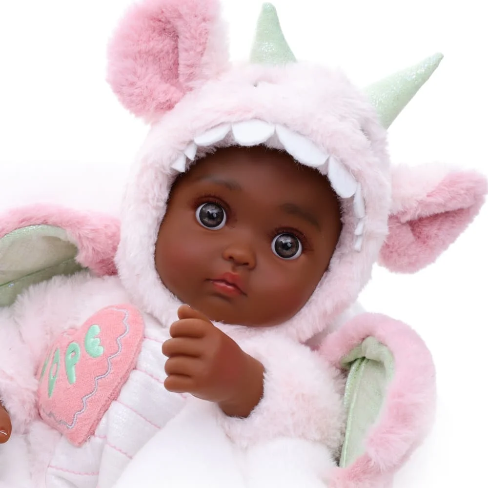 Bambola Reborn Cloveray da 18 pollici con ali in peluche, realistica e morbida, in vinile da 43 cm, simulazione di bambino, bambola drago volante da collezione