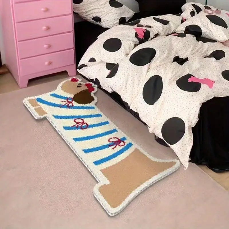 VIKAMA Lovely Dachshund Long Shaped Carpet Soft Non-Slip Bedroom Bedside Rug Living Room Bay Window Floor Mat Home Decor