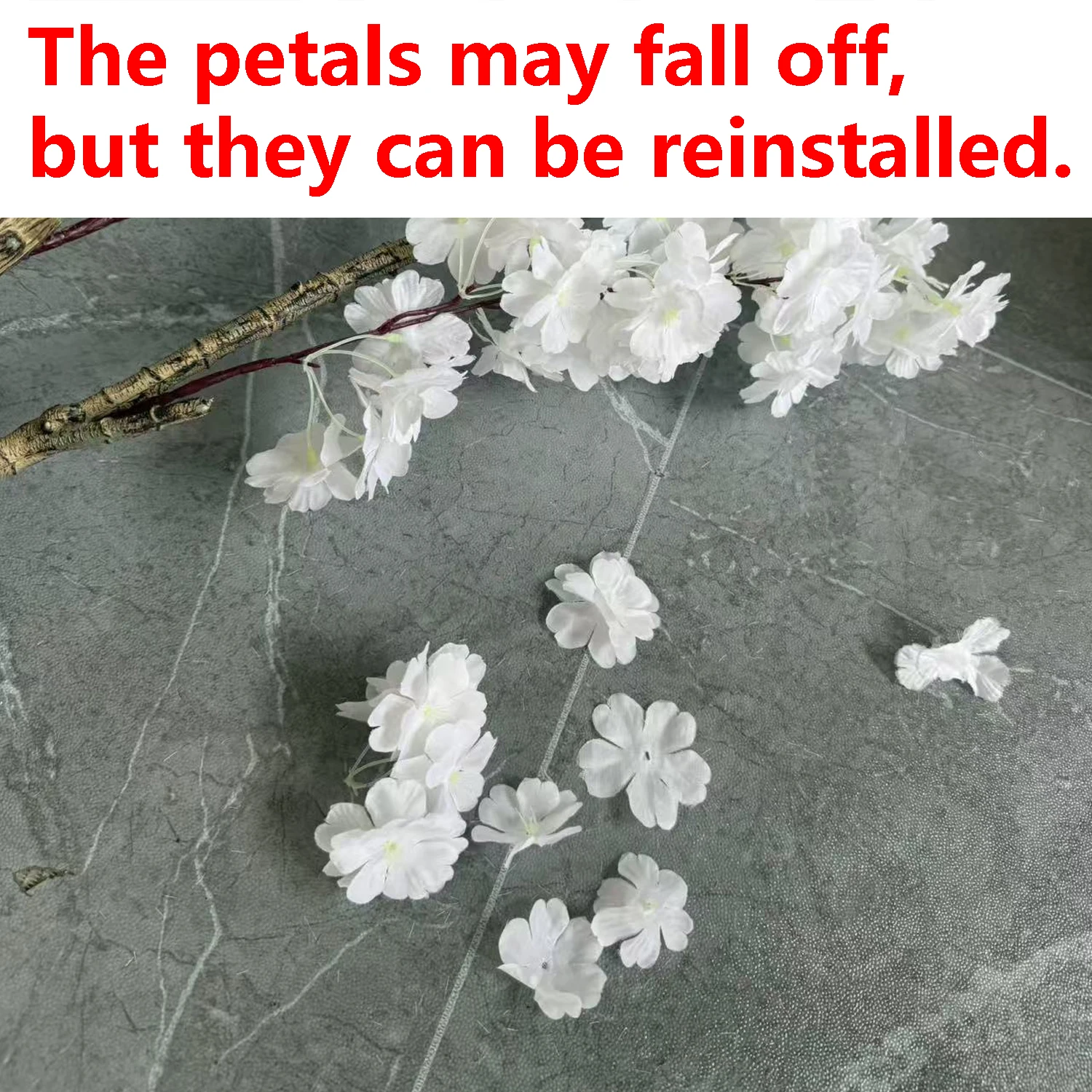 100-220cm Artificial White cherry Tree plant Branches Realistic Fake Silk leaves indoor decoration Faux Plant for Home Wedding