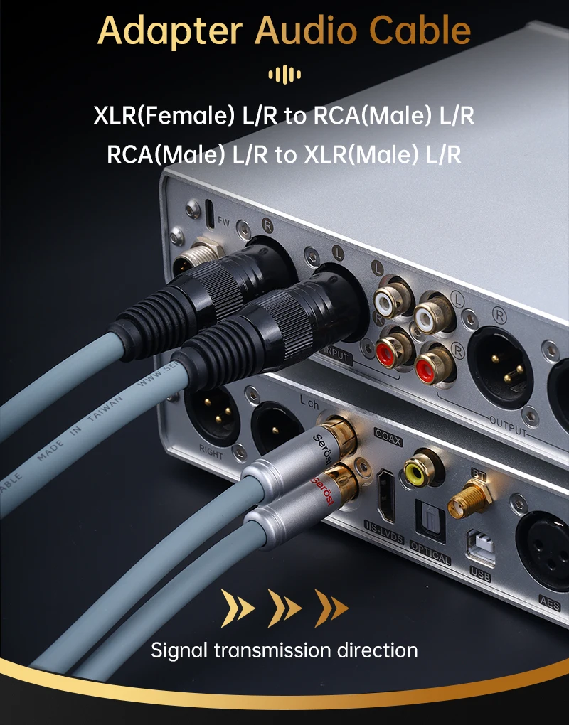 Serost Star HiFi OFC Audiokabel aus sauerstofffreiem Kupfer, RCA-zu-XLR-Adapter für CD, DAC, DSP, Verstärker, Lautsprecher, Balance-Kabel – Detail 2