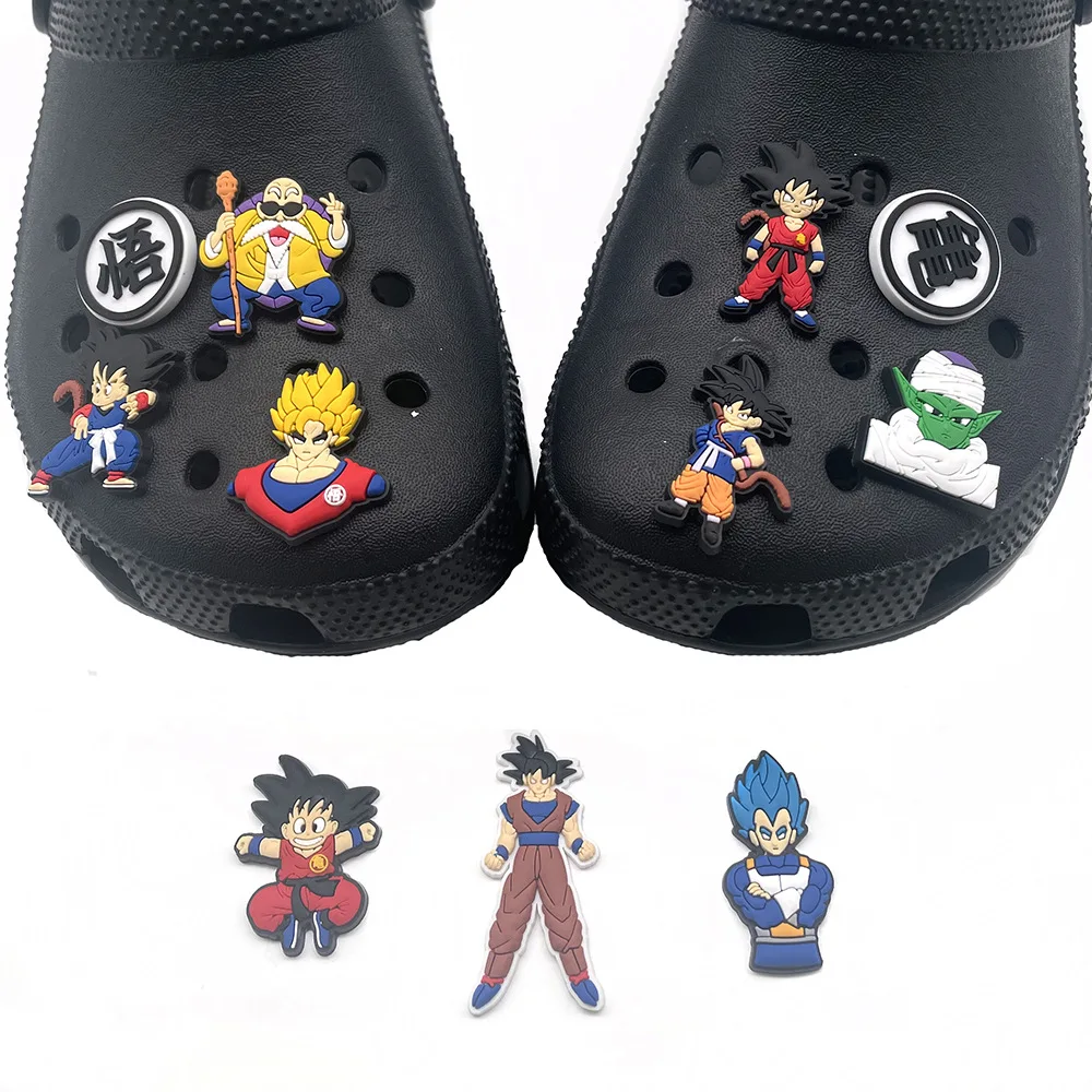 1/11pcs Popular Dragon Ball Kawaii Japanese Fantasy Anime PVC Shoe Charms For Slides Sandals Bags DIY Clog Decor Accessories
