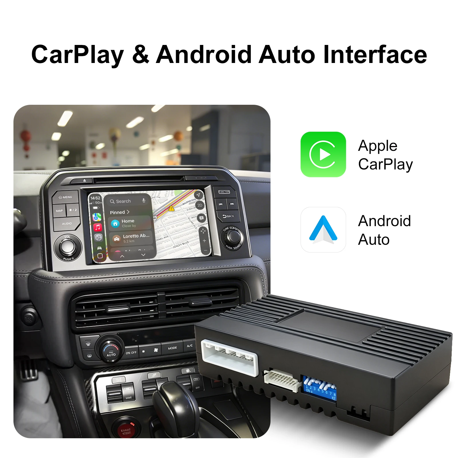 OEM Screen Upgrade Decoder Box Wireless CarPlay Android Auto Retrofit Kit Interface for Nissan GTR 2017-2024 with 8 inch Screen