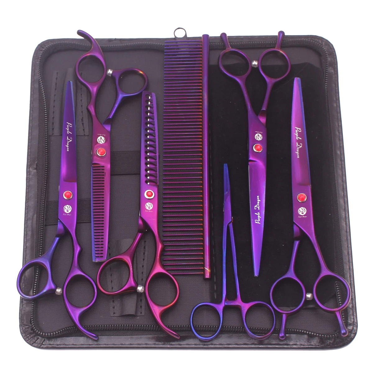 7\'\' Professional Dog Grooming Scissors Hair Cutting Shears Fishbone Thinning Comb Hemostatic Forceps Cat Pet Hairdressing Z3002