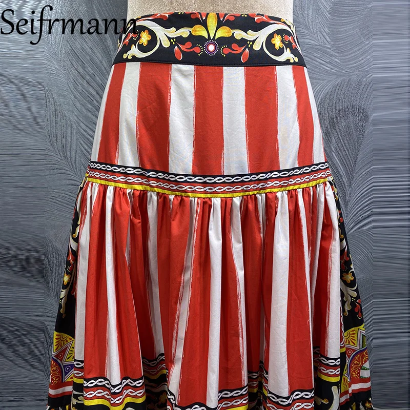 سلسلة تنورة بطول الخصر مطبوعة من القطن عالي الجودة من Seifrmann لخريف 2025 #3