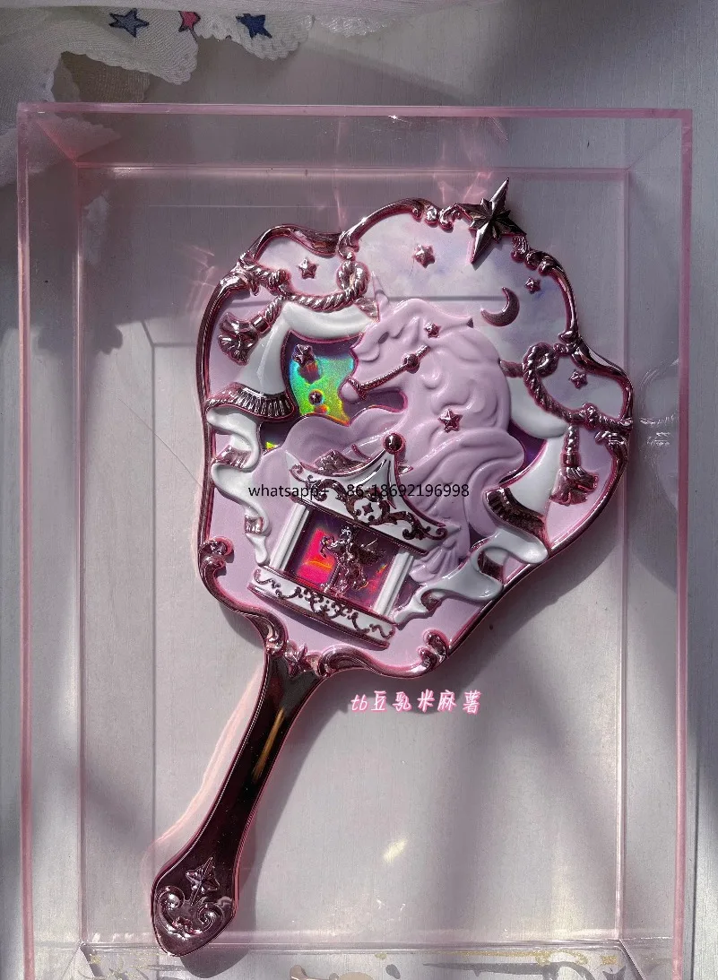 Зеркало с текстурой «Единорог Рококо Цирк» в стиле «Вишневая вечеринка» с шоколадными цветами