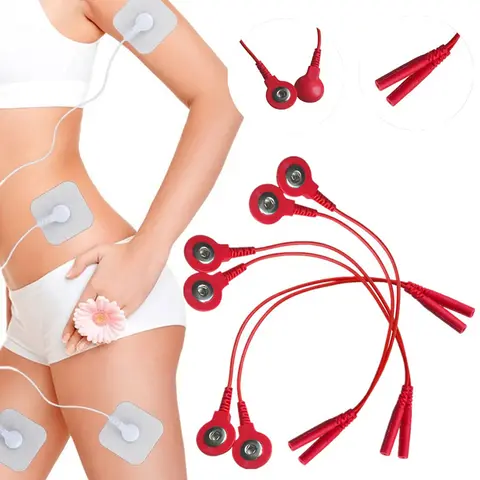 표준 전극 리드 와이어 케이블 전극 와이어 DC 헤드, Tens/Ems 마사지 치료 전극 글러브, 2mm 스냅 3.5mm 플러그