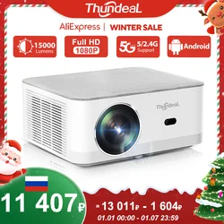 ThundeaL Portable Mini Projector TD92 Pro FHD 1080P Full HD Beam 4K Video WiFi Android Projector TD92Pro 3D Movie Home Theater