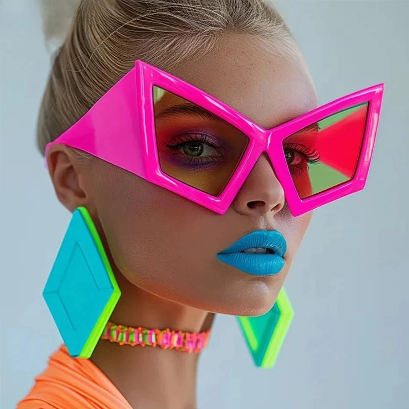 المتضخم عين القط النظارات الشمسية النساء إطار كبير 2025 العلامة التجارية الفاخرة درع فاسق نظارات شمسية للسيدات يندبروف نظارات ظلال UV400