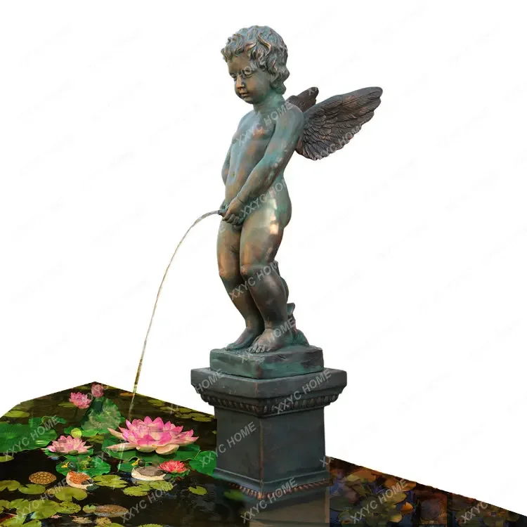 

Pee Boy Sculpture Tree Pool Water Outlet Garden Art Fountain Landscape Furnishing Articles European Frp Portrait Plaster Statue