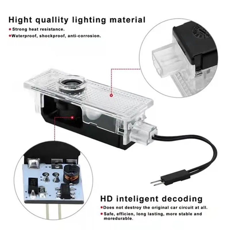 2PCS LED Auto Tür Projektor Willkommen Geister Schatten Lichter Zubehör Für E60 E46 E61 F07 F10 F11 F18 E63 e65 E90 E92 E93 E91 F30 – Detail 2