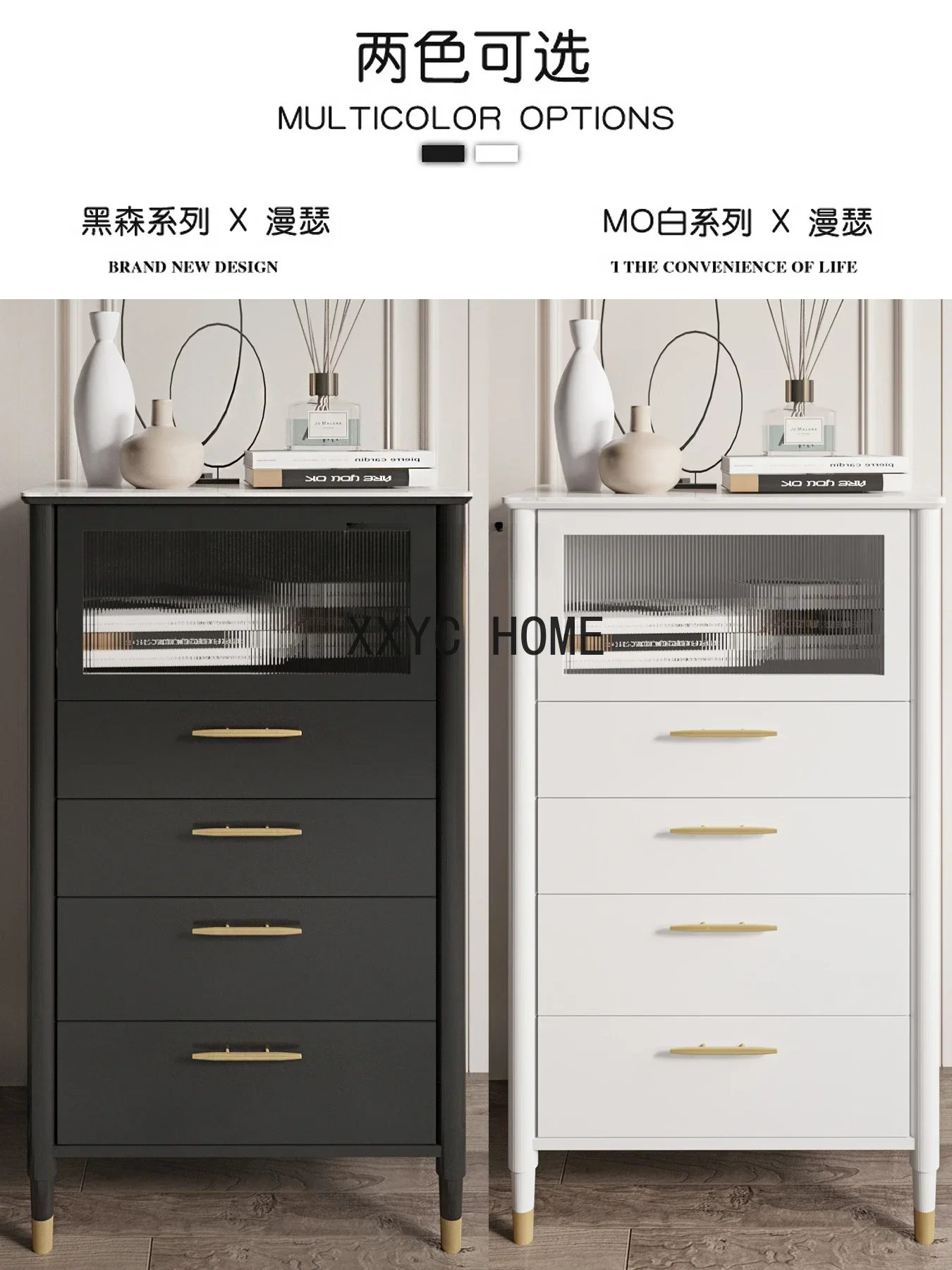 Cassettiera di lusso leggera per camera da letto, cassettiera in pietra, cassettiera per cappotti e cappelli