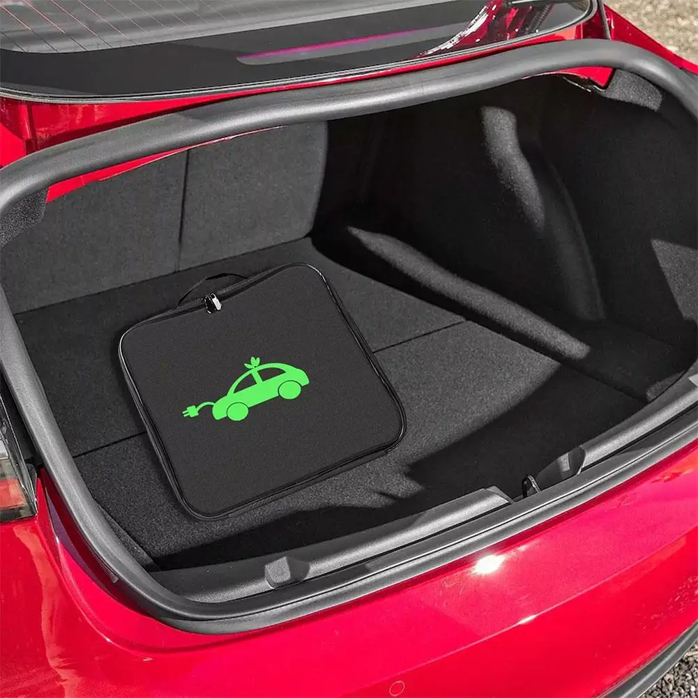 EV Charging Cable Storage Bag Jumper Cable Bag Cable Storage Case Car Flame-retardant Charging Gun Storage Bag