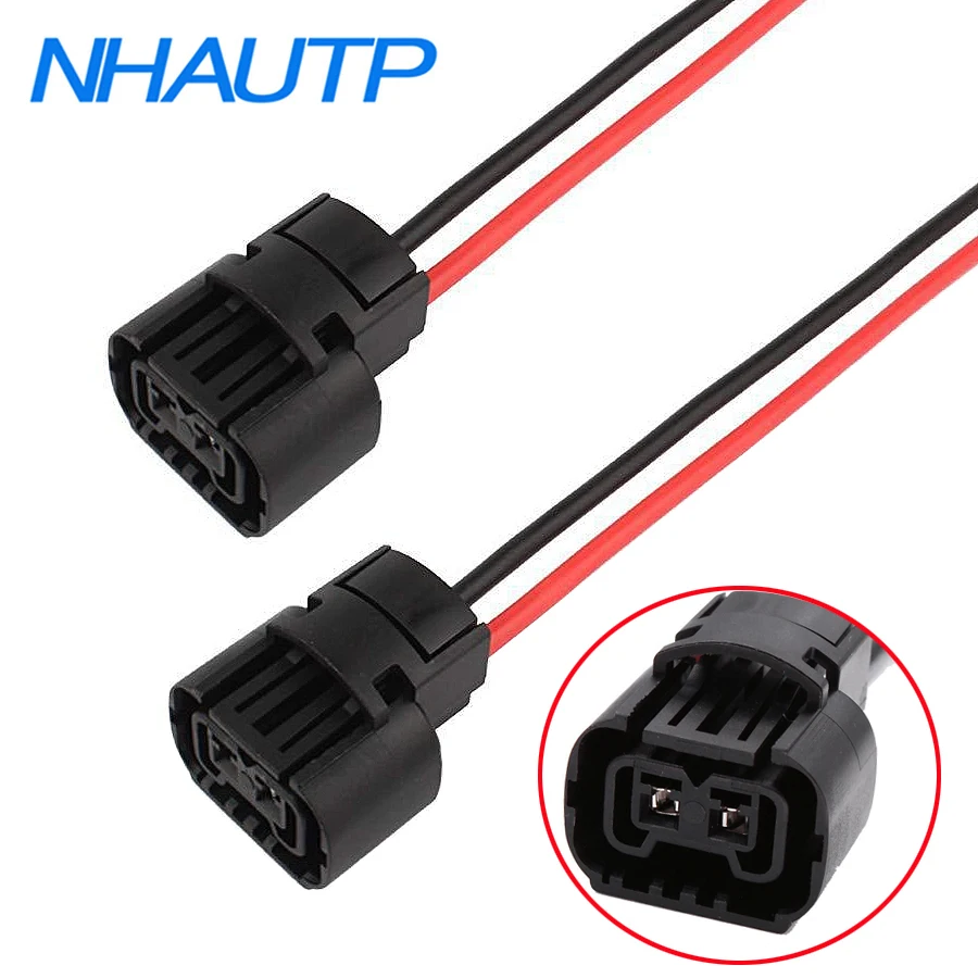 NHAUTP-adaptadores de enchufe H16 de 2 piezas, Base 5202 PS24W, conector de enchufe hembra, arnés de cableado, accesorios de luces de coche