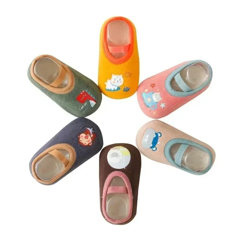 Winter Baby Socks Anti-slip Cute Warm Crib Floor Shoes with Rubber Sole for Children Toddler Foot Girl Infant Slippers