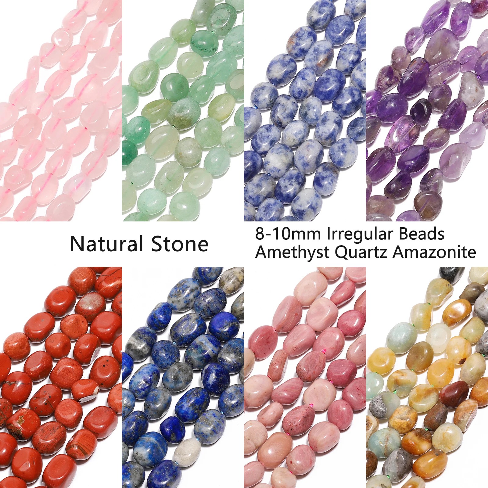 8-10mm AA Unregelmäßige Naturstein Amethyst Quarz Lapis Lazuli Perlen Lose Perlen für Schmuck Machen DIY Armbänder zubehör