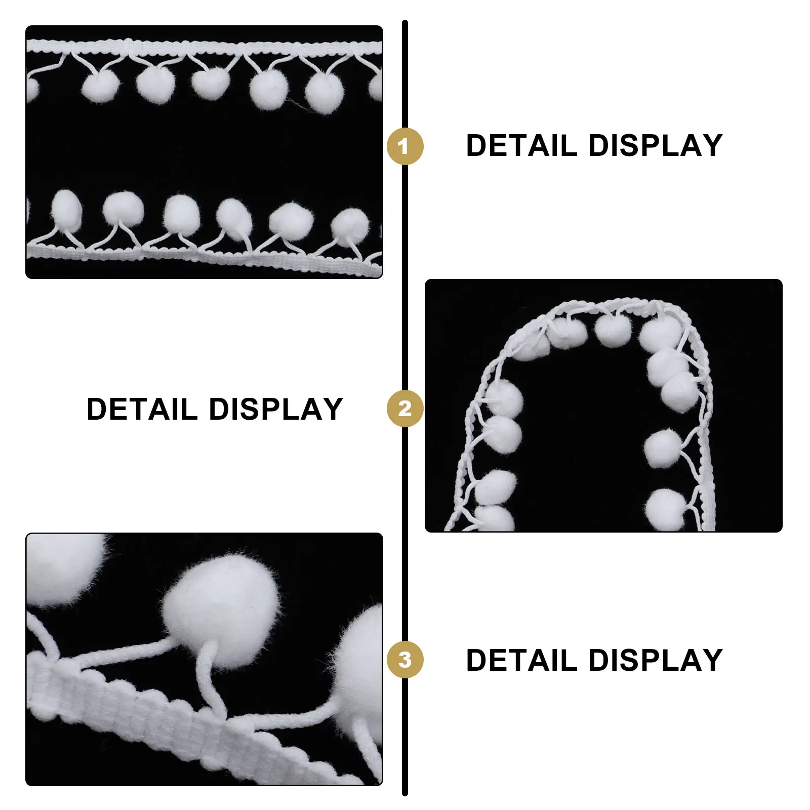 

Ball Trim Decorative Sewing Craft Fabric Ornament for Curtains Tablecloth DIY Projects Curtain Trim Elastic Band