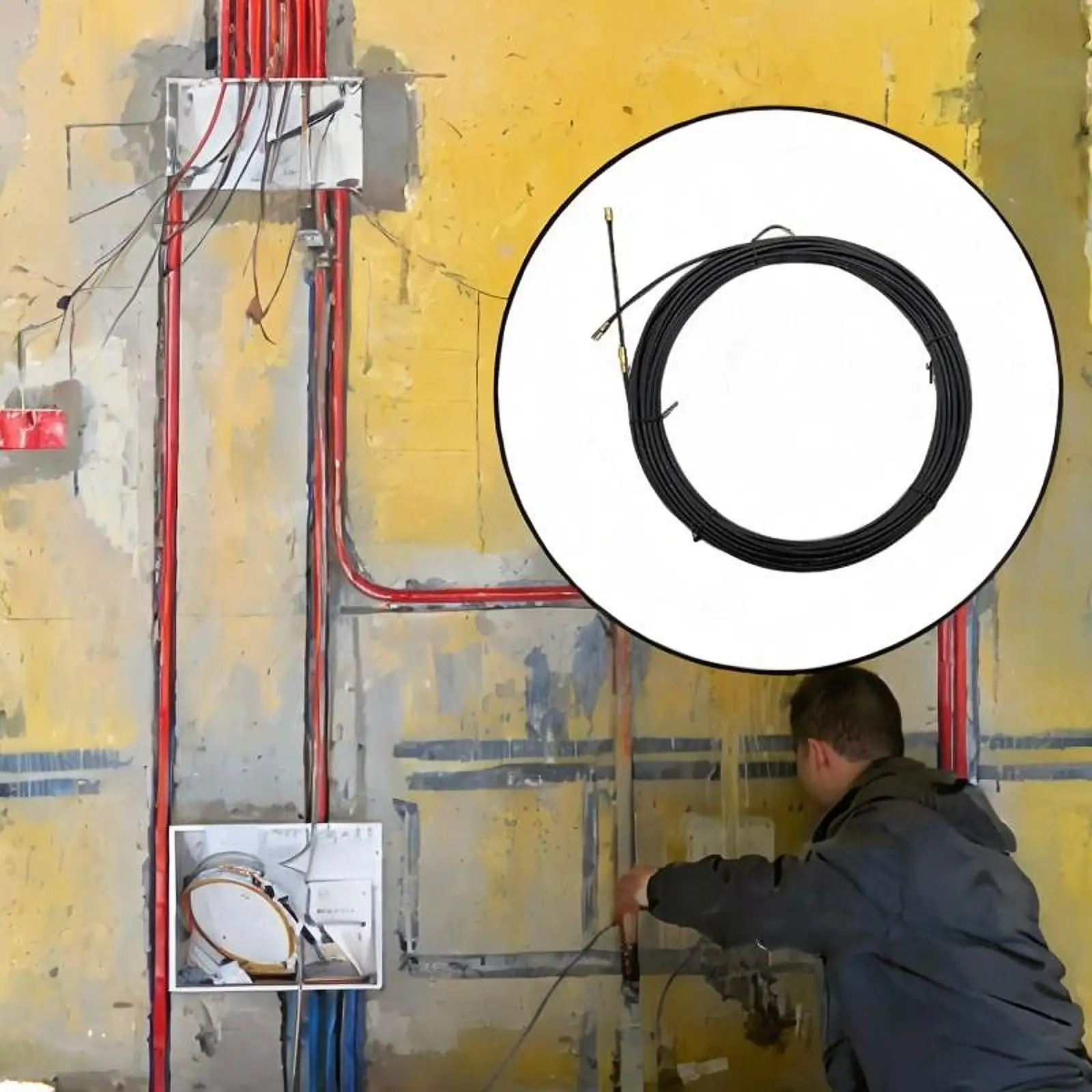 Nylon Wire Puller Electrician Threading Device Professional Duct Threaders Wall Device for Wiring Installation