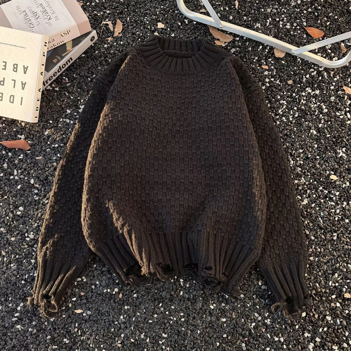 Suéter de Punto con Cuello Redondo E para Hombre, Csa de Capa Base Moderna, Otoño Invierno, Ajuste Deado, Informa...