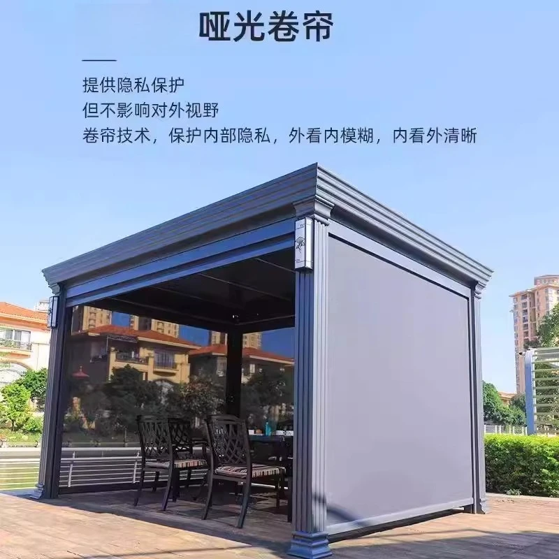 Villa courtyard gazebo outdoor aluminum alloy Chinese awning outdoor rooftop garden leisure European louver pavilion