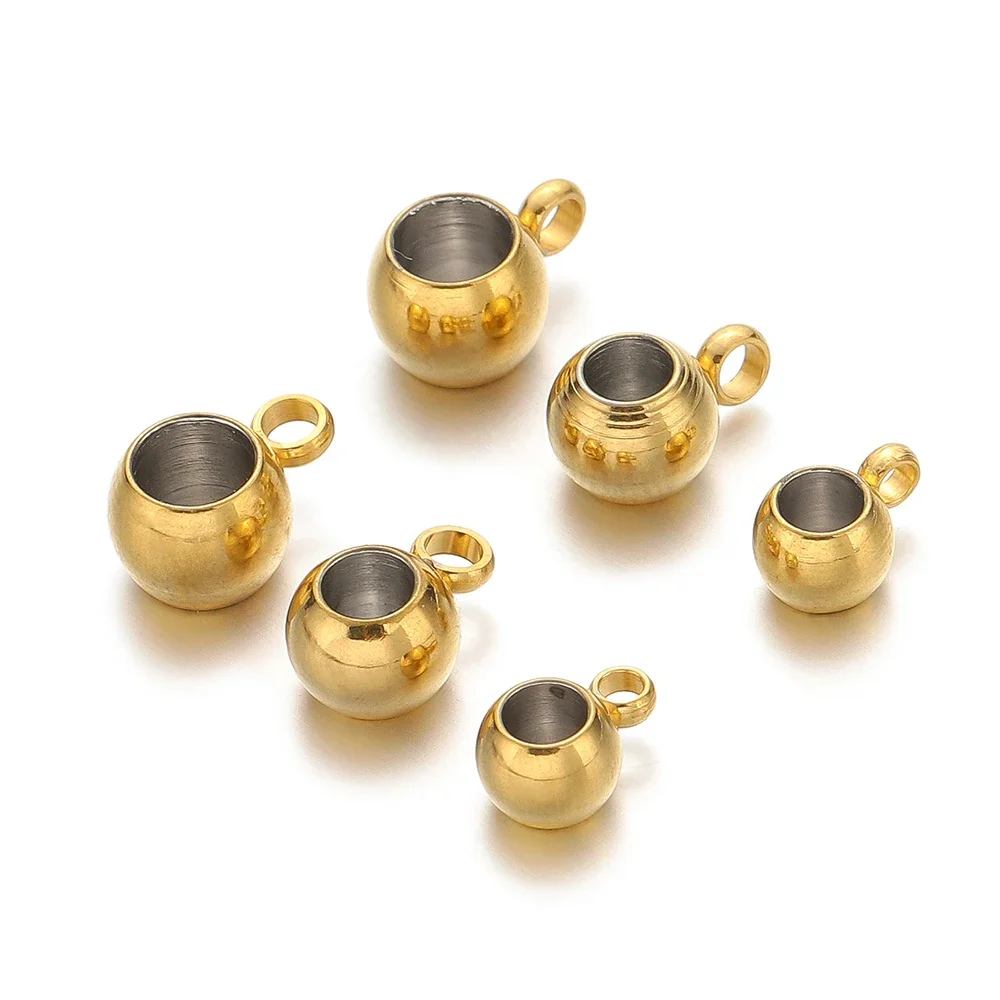 20 sztuk koraliki dystansowe ze stali nierdzewnej zawieszki Charms zatrzaski złoty kolor koraliki kaucji dla majsterkowiczów komponenty do wyrobu biżuterii otwór 2-4mm koraliki