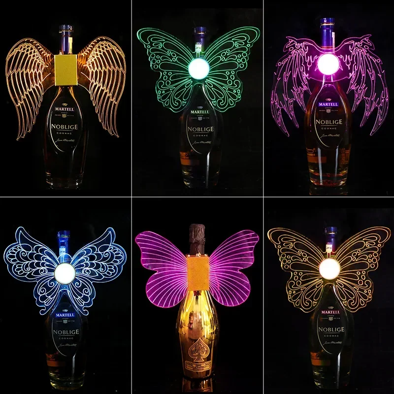 Bar champagne flash stick led charging angel butterfly fluorescent light luminous nightclub foreign wine wine atmosphere props