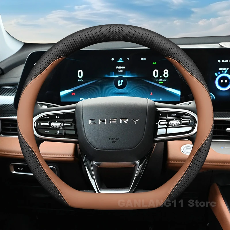 Leather Car Steering Wheel Cover For Chery Jaecoo J7 phev 2024 2025 Auto Steering Wheel Chery Jaecoo J7 phev Accessories