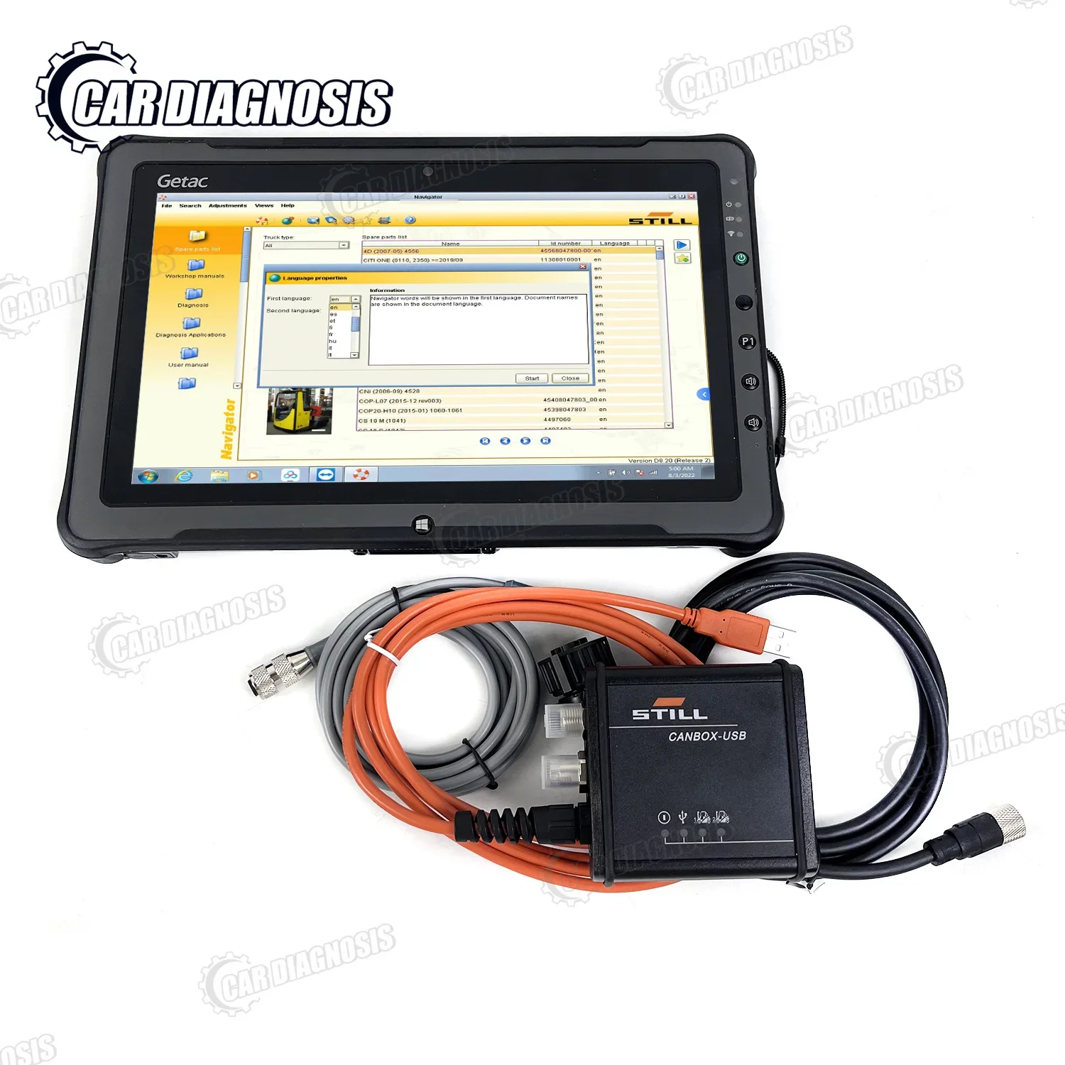 Forklift For Still Incado Box Diagnostic Kit for STILL STEDS Navigator forklift STILL canbox Diagnostic tool+Getac F110 Tablet