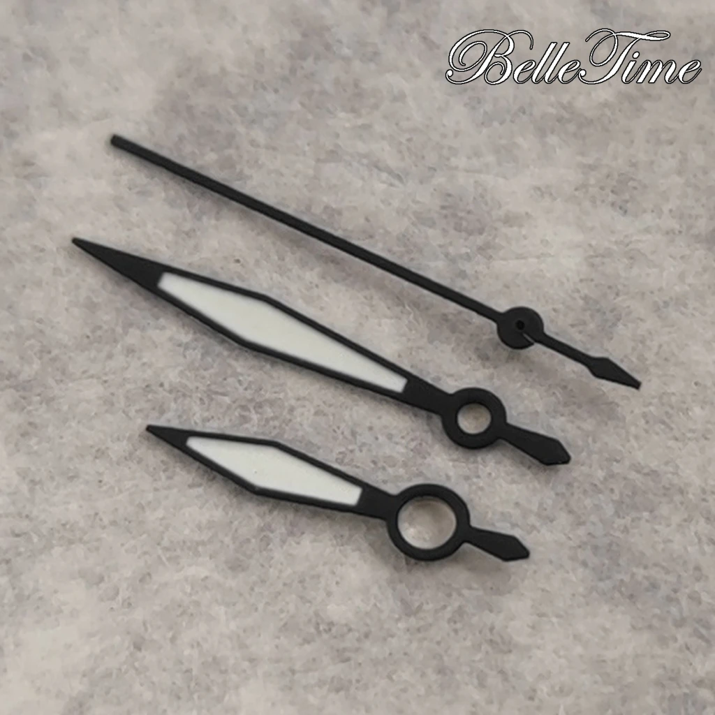 Black Sword Shaped NH35 Watch Hands High Quality Green Luminous For NH34 NH35 NH36 4R 7S Movement