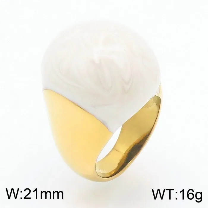 Luxury Natural Stone Women\'s Ring Big Round Rings Stainless Steel Ring Fashion Jewelry Charm Party Wedding Ring Engagement