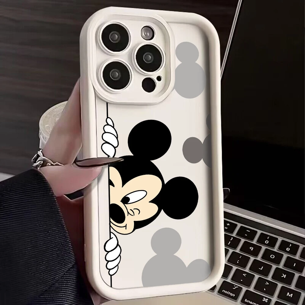 Fashion Disney Mickey Minnie Mouse Phone Case For Xiaomi Redmi 10 10C 12 12C K30 K40 K50 Note 13 Pro 5G Cover With Hand Strap